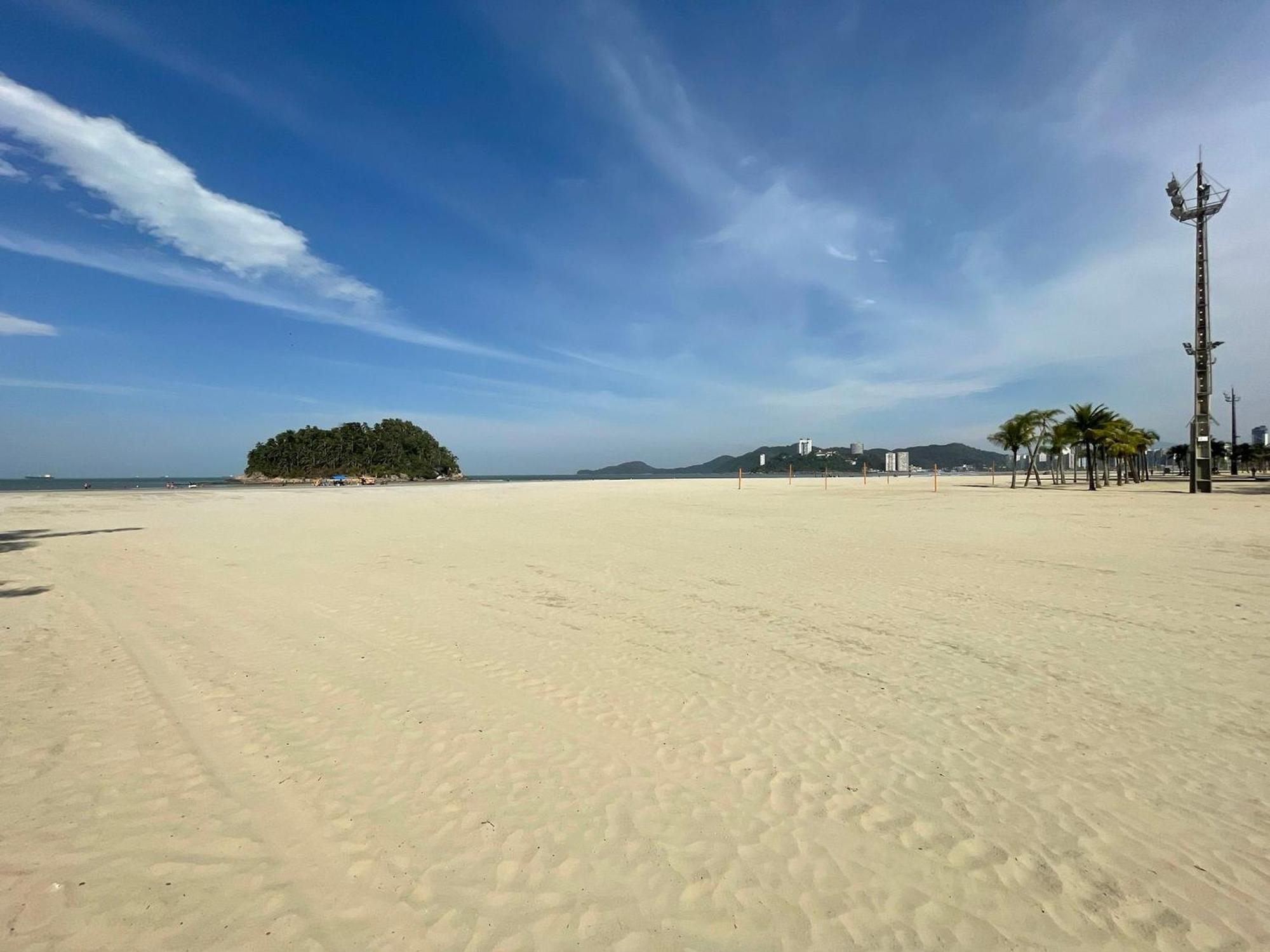 Appartement Ap Pe Na Areia Vista Parcial Mar à Santos  Extérieur photo