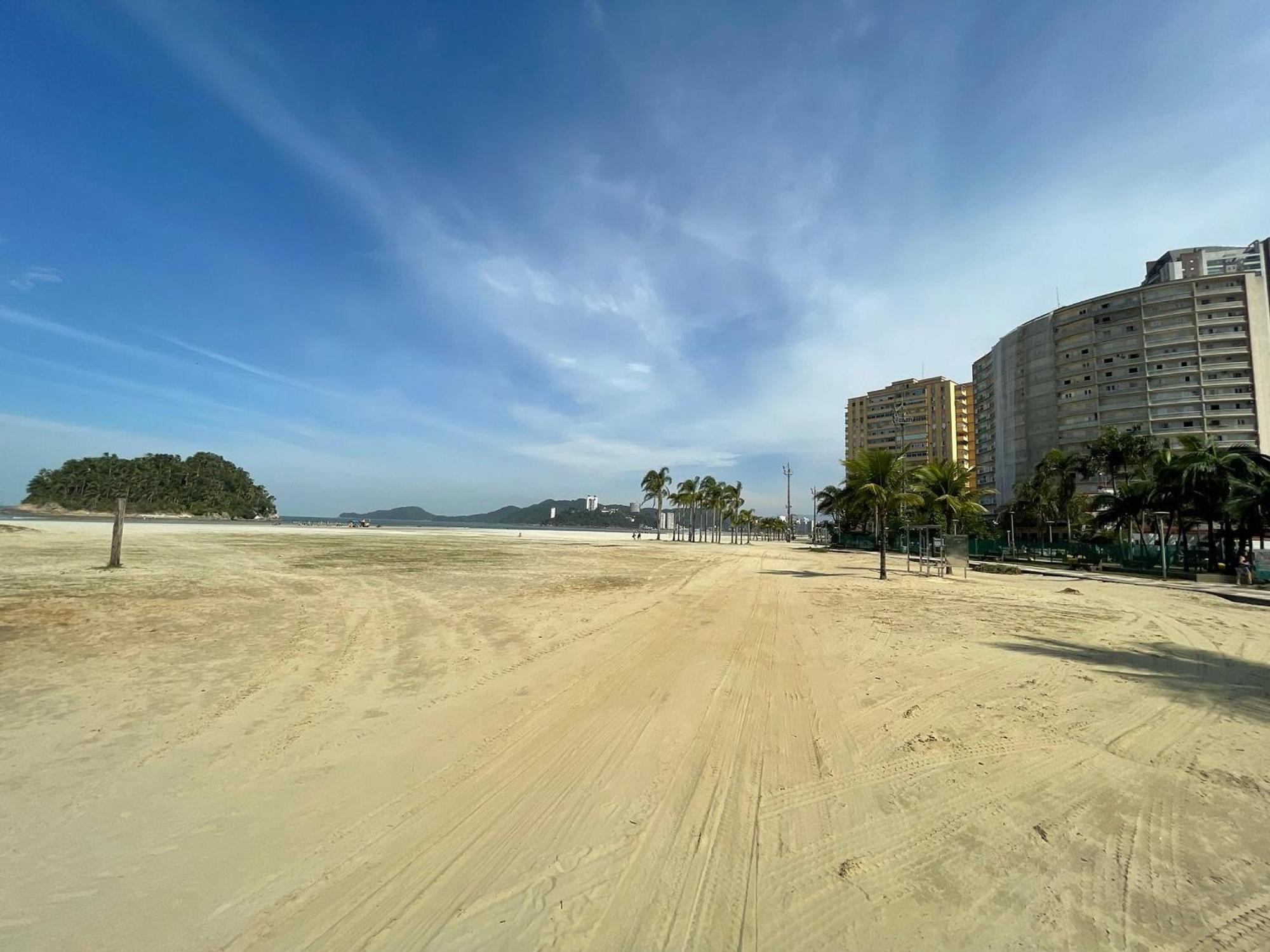 Appartement Ap Pe Na Areia Vista Parcial Mar à Santos  Extérieur photo